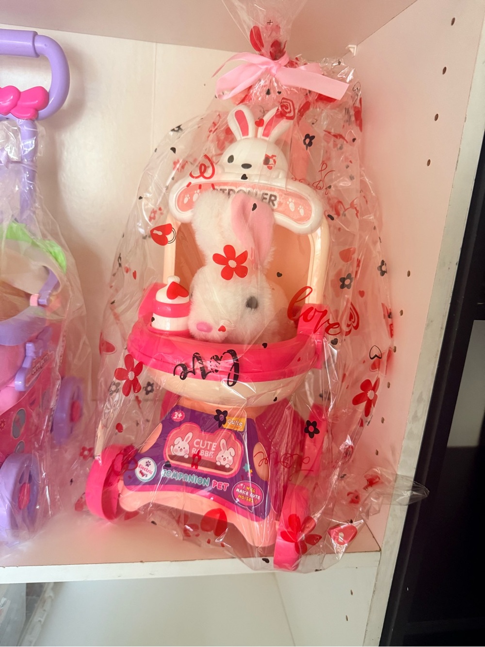 Pink Plush Bunny Stroller Toy - Cute Playset for Kids